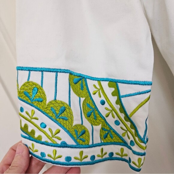 Vintage Bob Mackie Wearable Art to Wear Small White Embroidered Jacket EUC - Picture 2 of 6